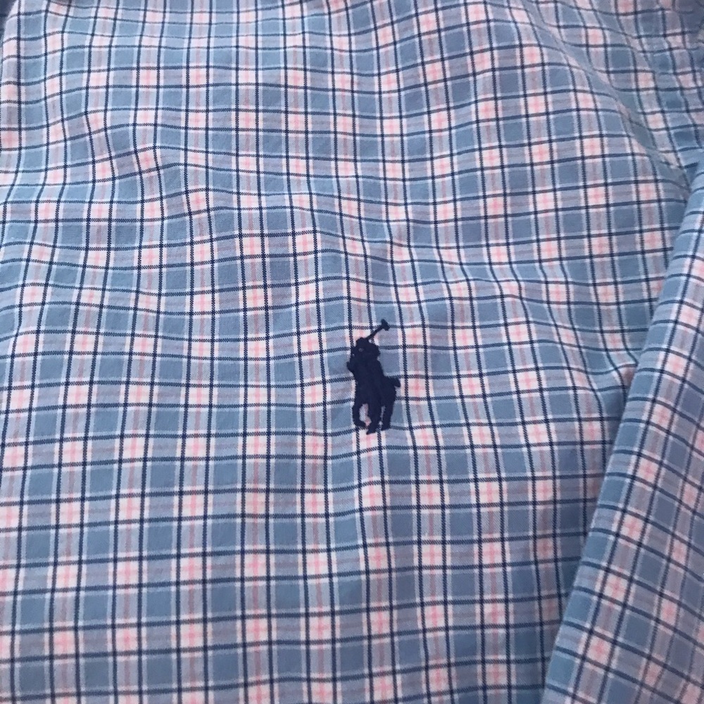 Pink and blue gingham shirt